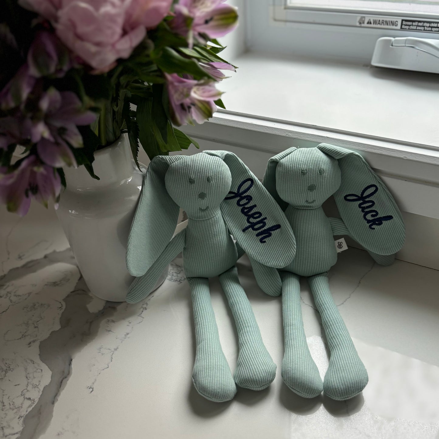 Vintage Blue Bunny (With Embroidery on Ear)