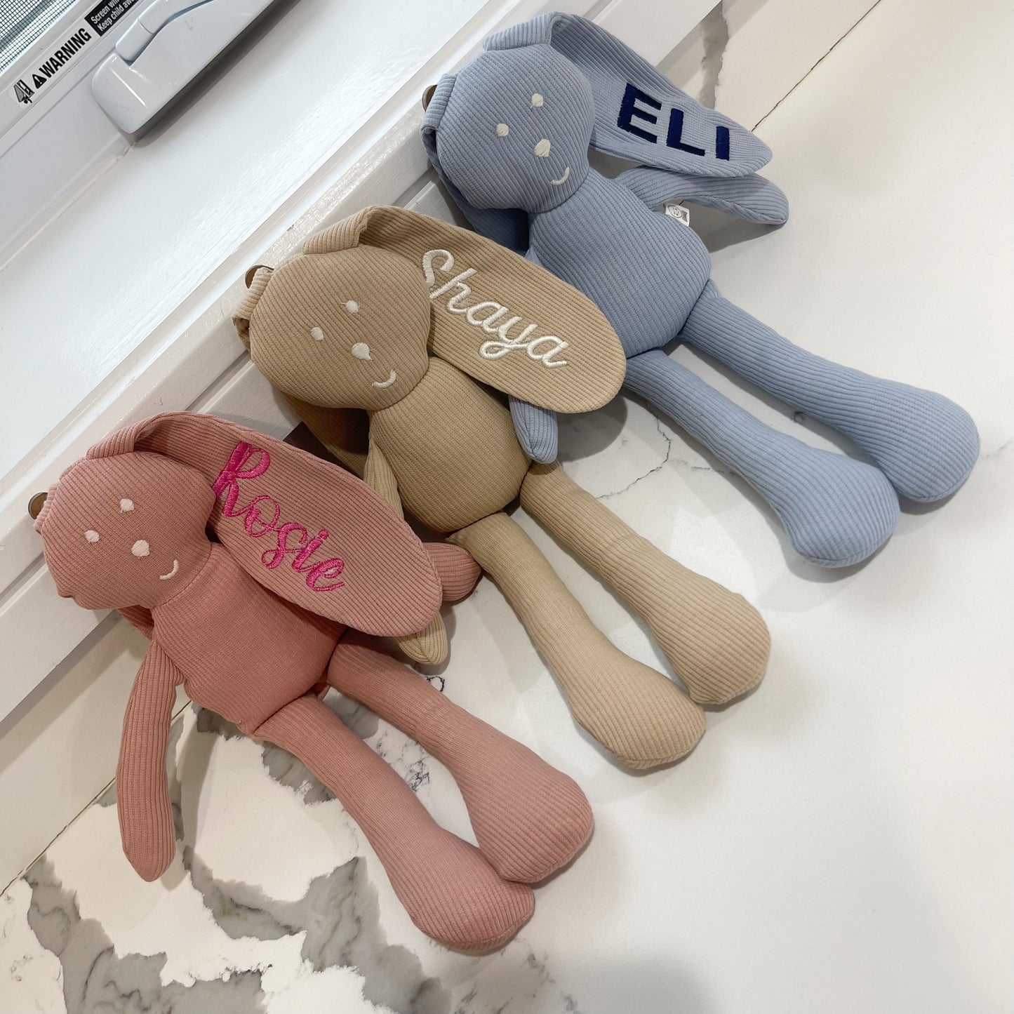 Vintage Blue Bunny (With Embroidery on Ear)