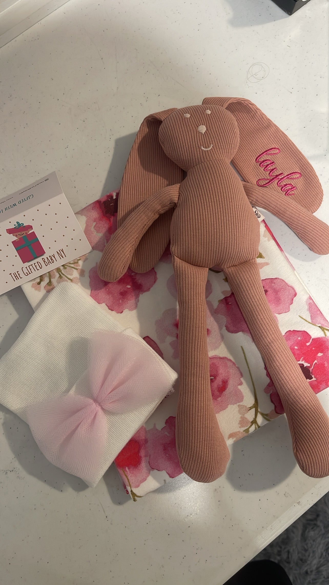 Blush Pink Bunny (With Embroidery on Ear)