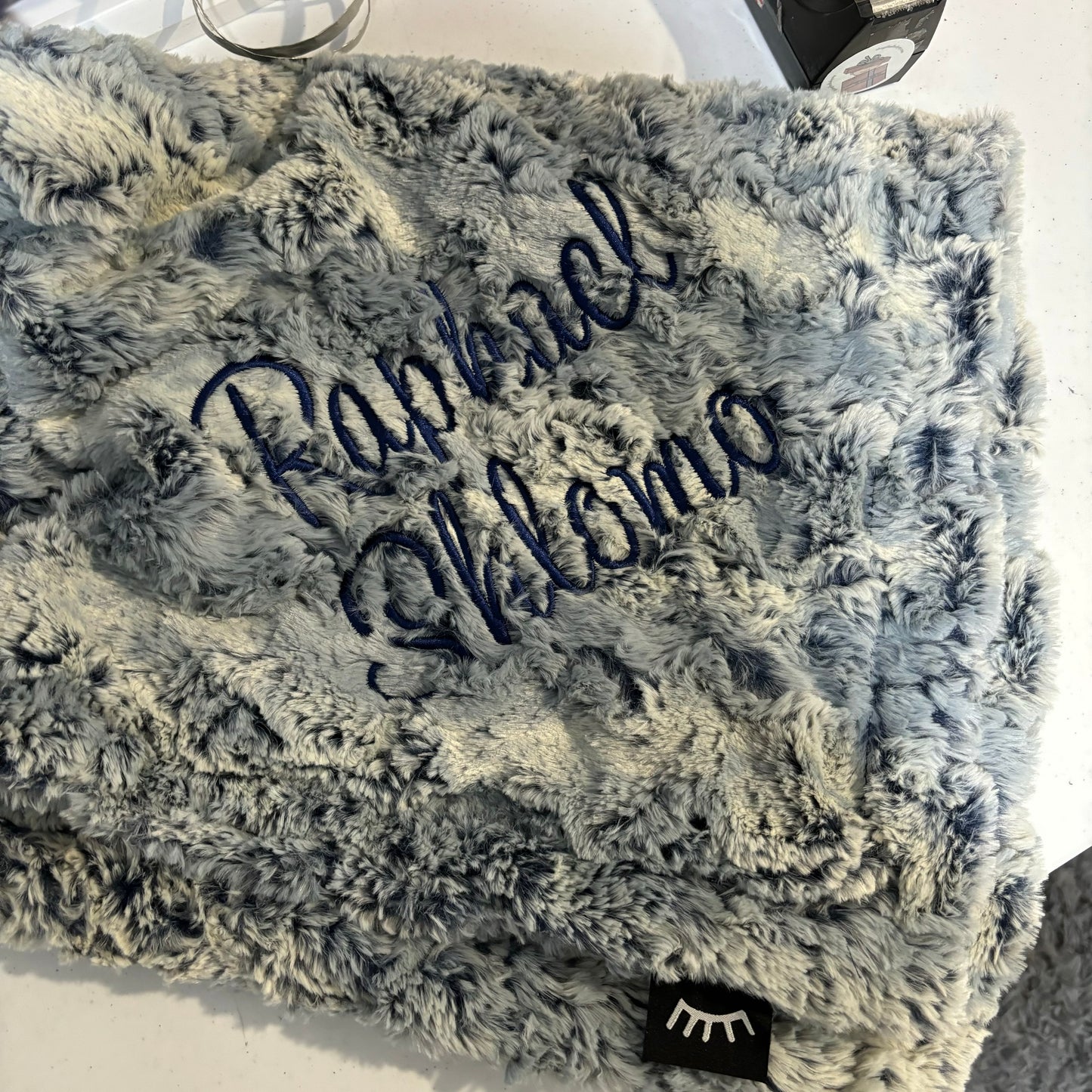 Blue Swirl Stroller Blanket