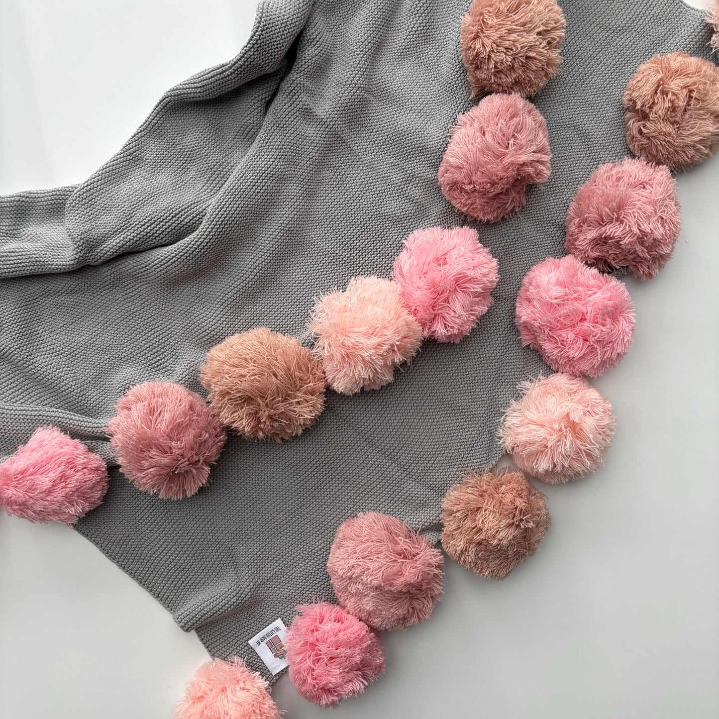 Pink Ombre Pompom Blanket