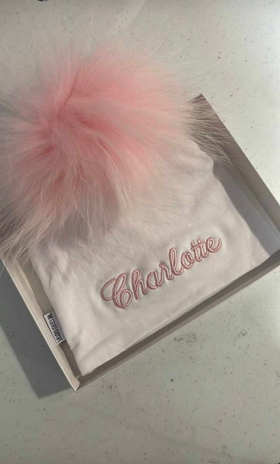 Embroidered Pompom Hats