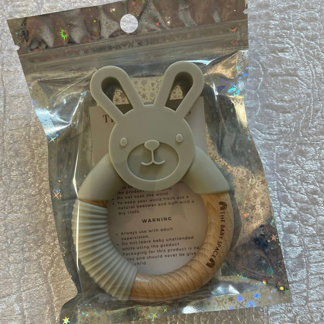 Bunny Teether (Light Gray)