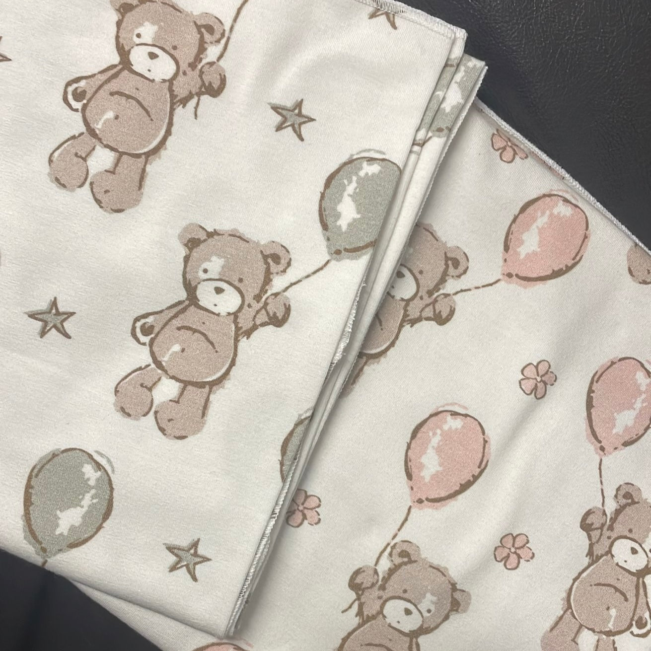 Pink Balloon Teddys Printed Swaddle