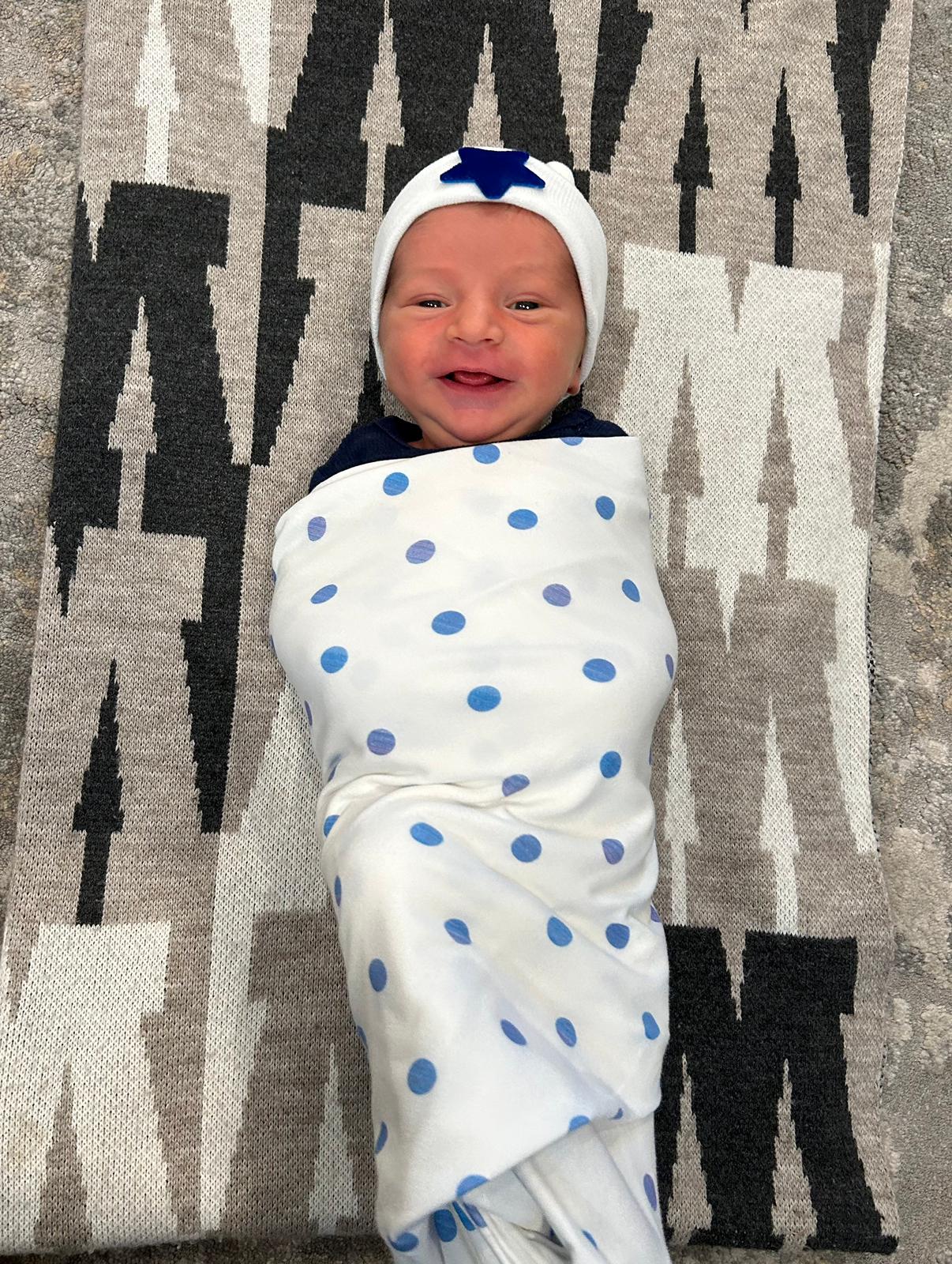Blue Dots Swaddle