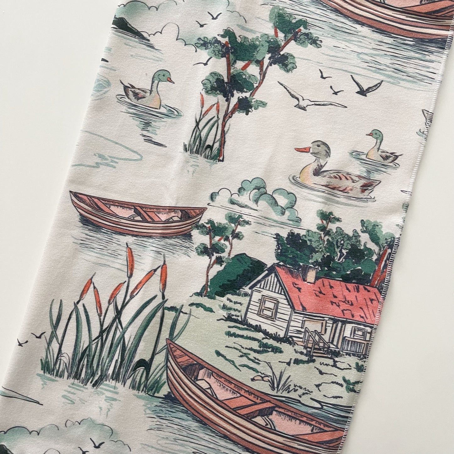 Vintage Lake Scene Printed Swaddle