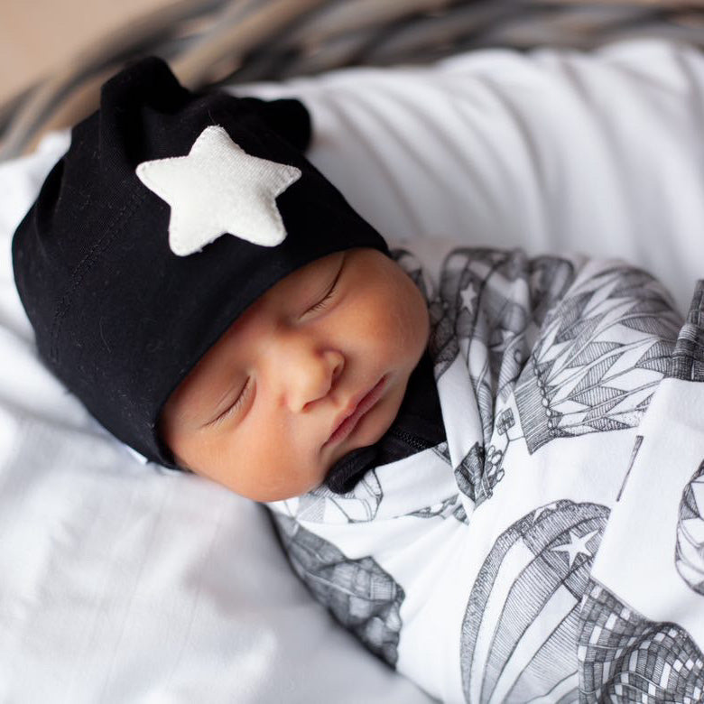 Black Hat White Velvet Star