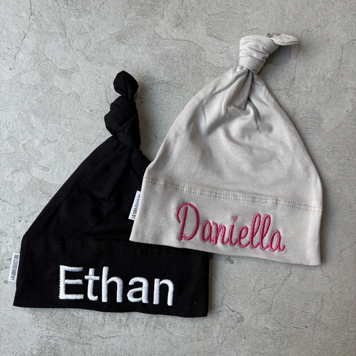 Embroidered Knot Hat