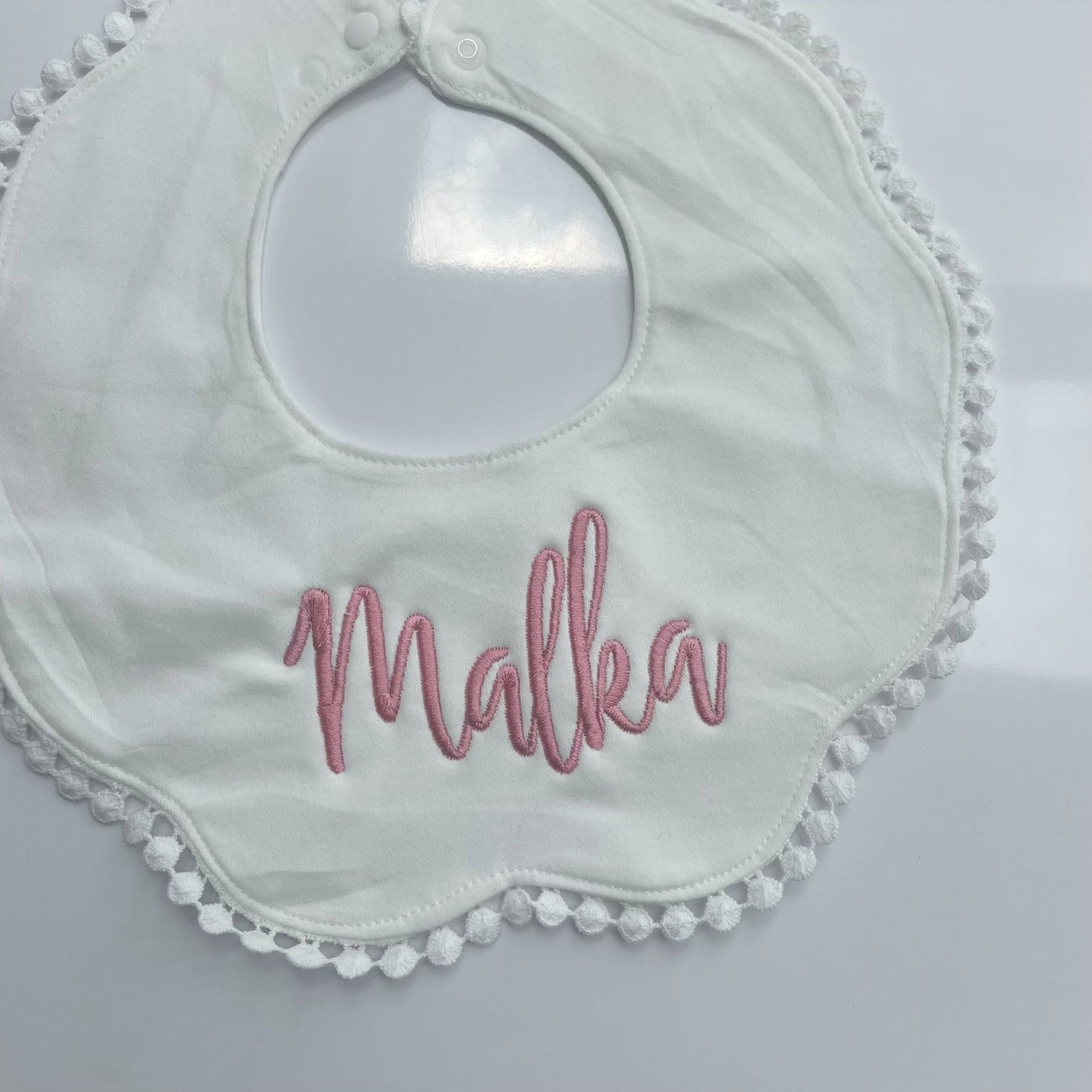 Scalloped Bib (with embroidery)