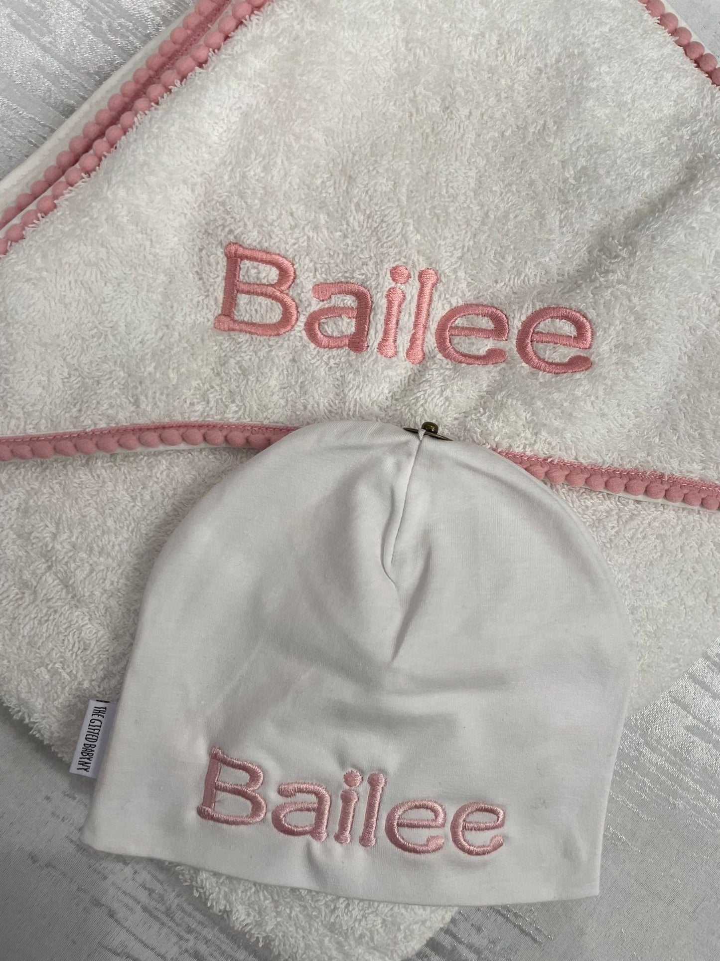 Embroidered Pompom Hats