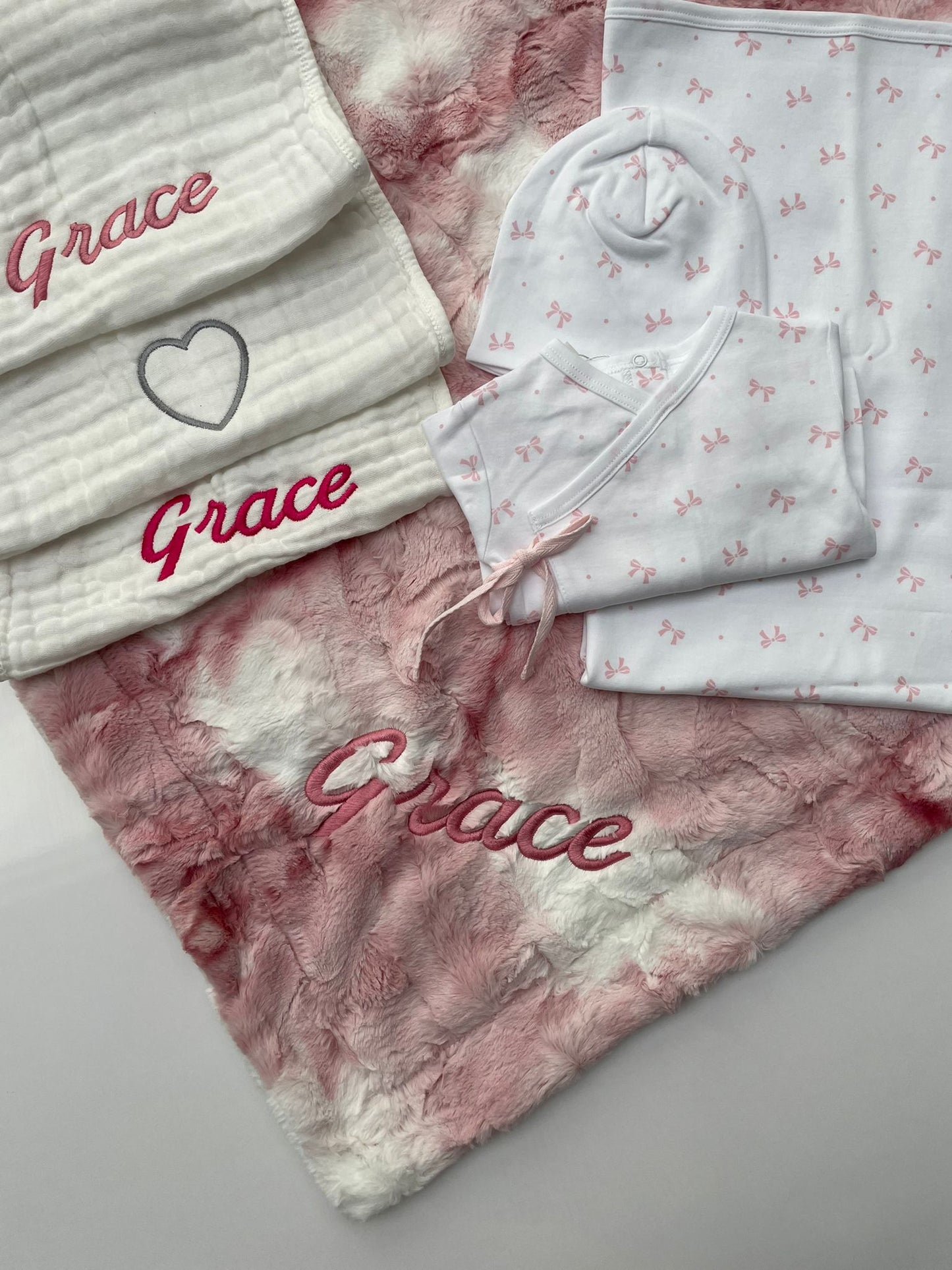 Set of 3 Burp Cloths (With Embroidery)
