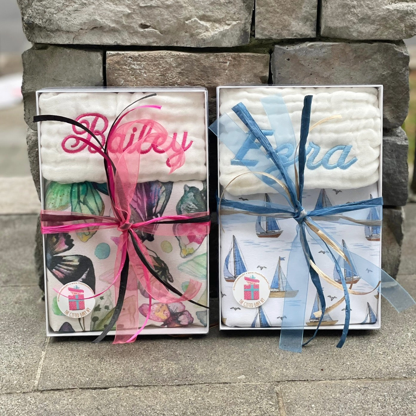 Set of 3 Burp Cloths (With Embroidery)