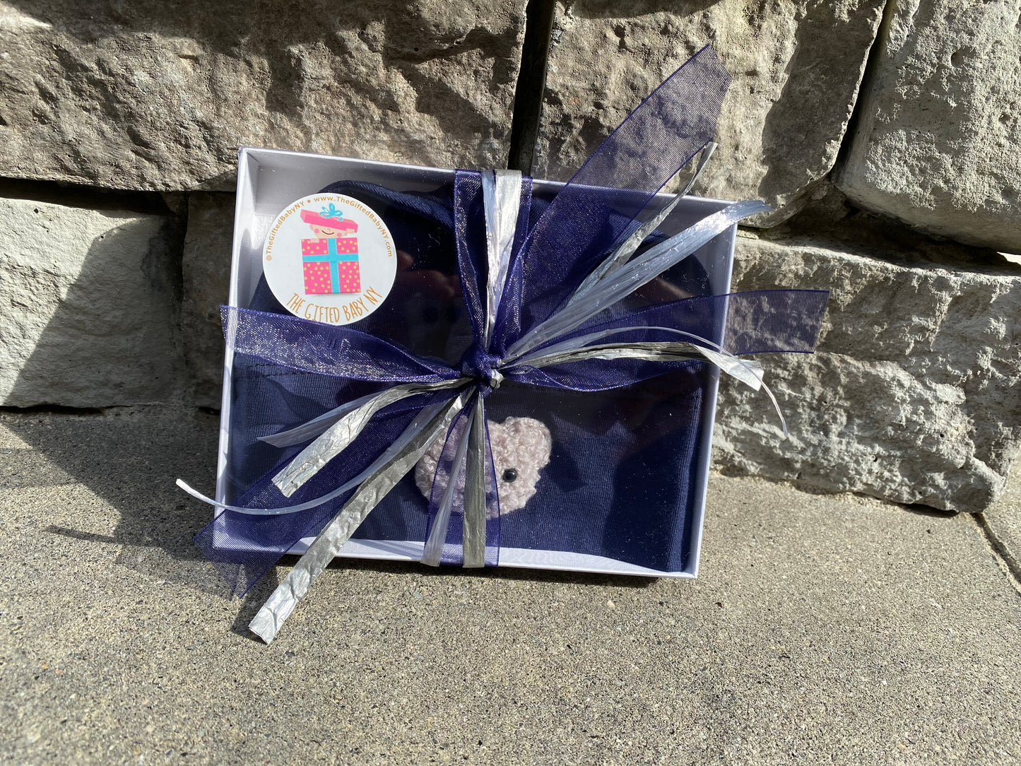 Navy Hat Gray Teddy - The Gifted Baby NY