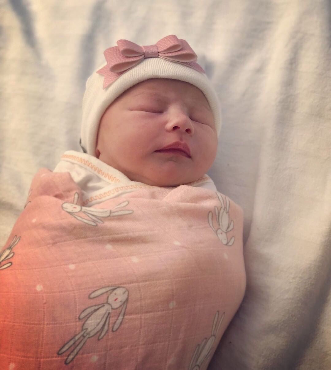 Leather Bow Hospital Hat - The Gifted Baby NY