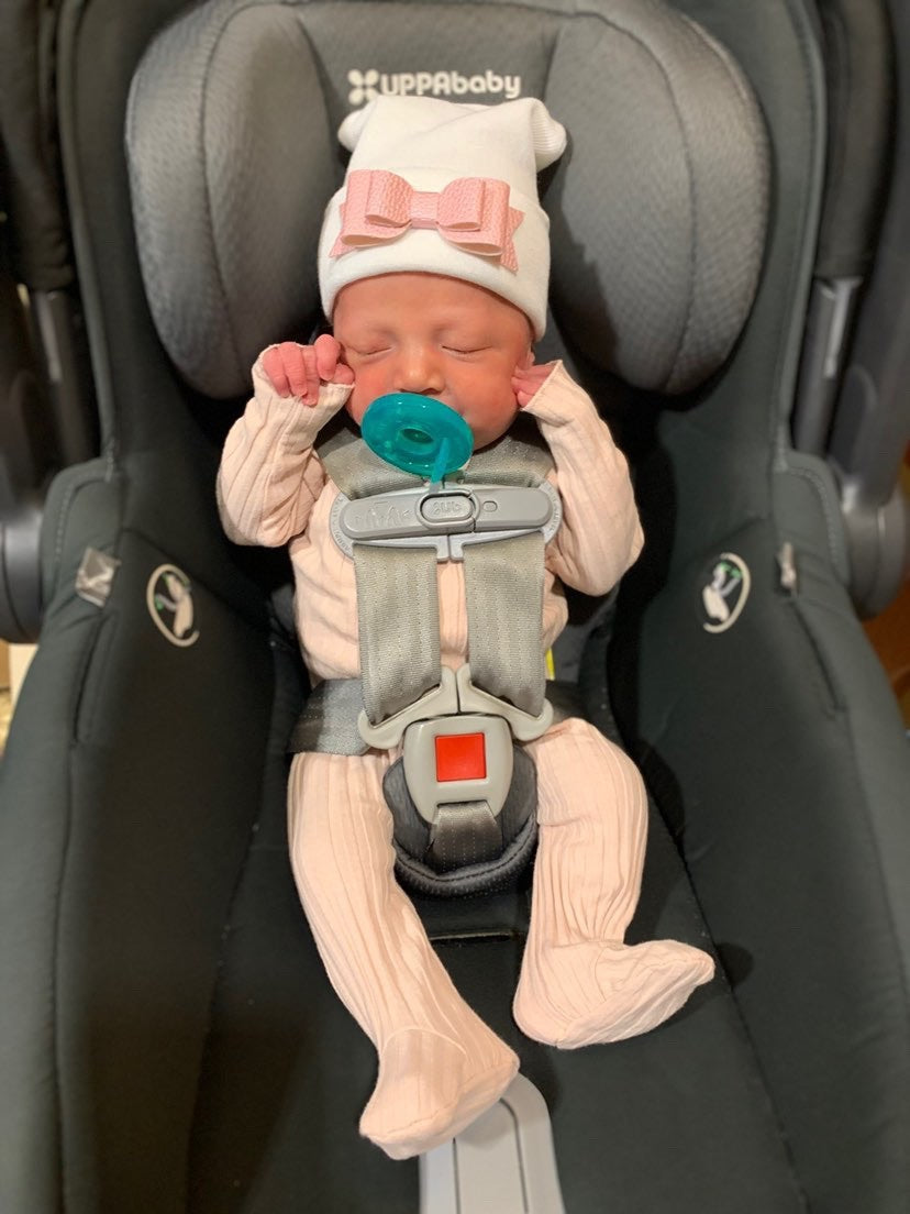 Leather Bow Hospital Hat - The Gifted Baby NY