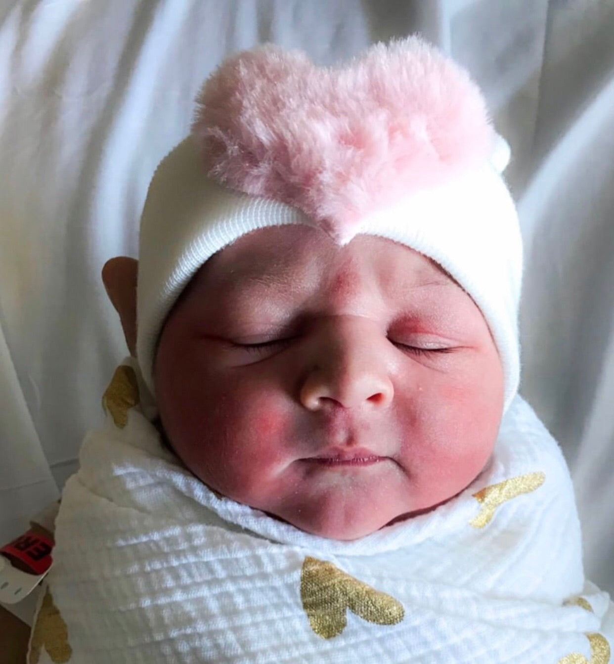 Large Furry Heart Hospital Hat - The Gifted Baby NY