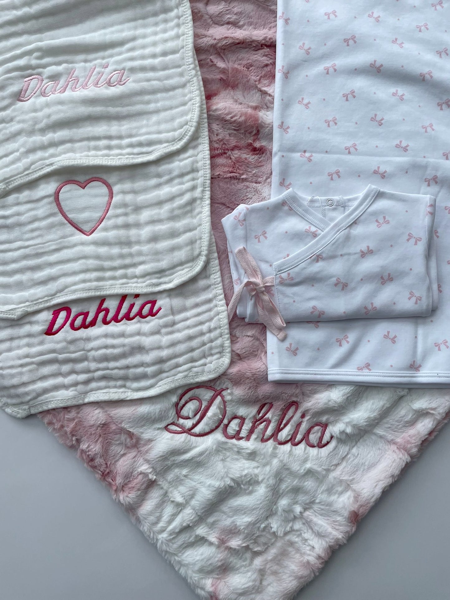 Set of 3 Burp Cloths (With Embroidery)