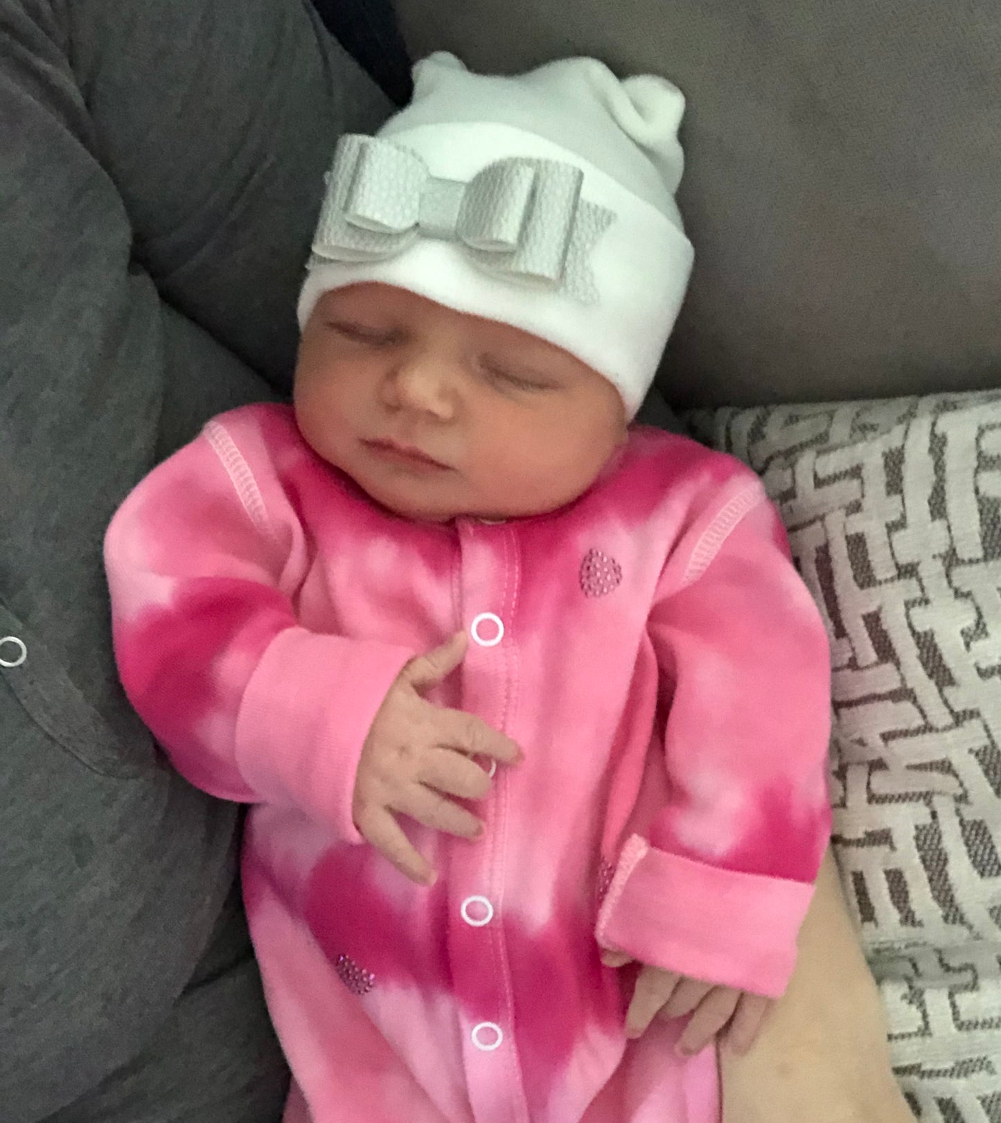 Leather Bow Hospital Hat - The Gifted Baby NY