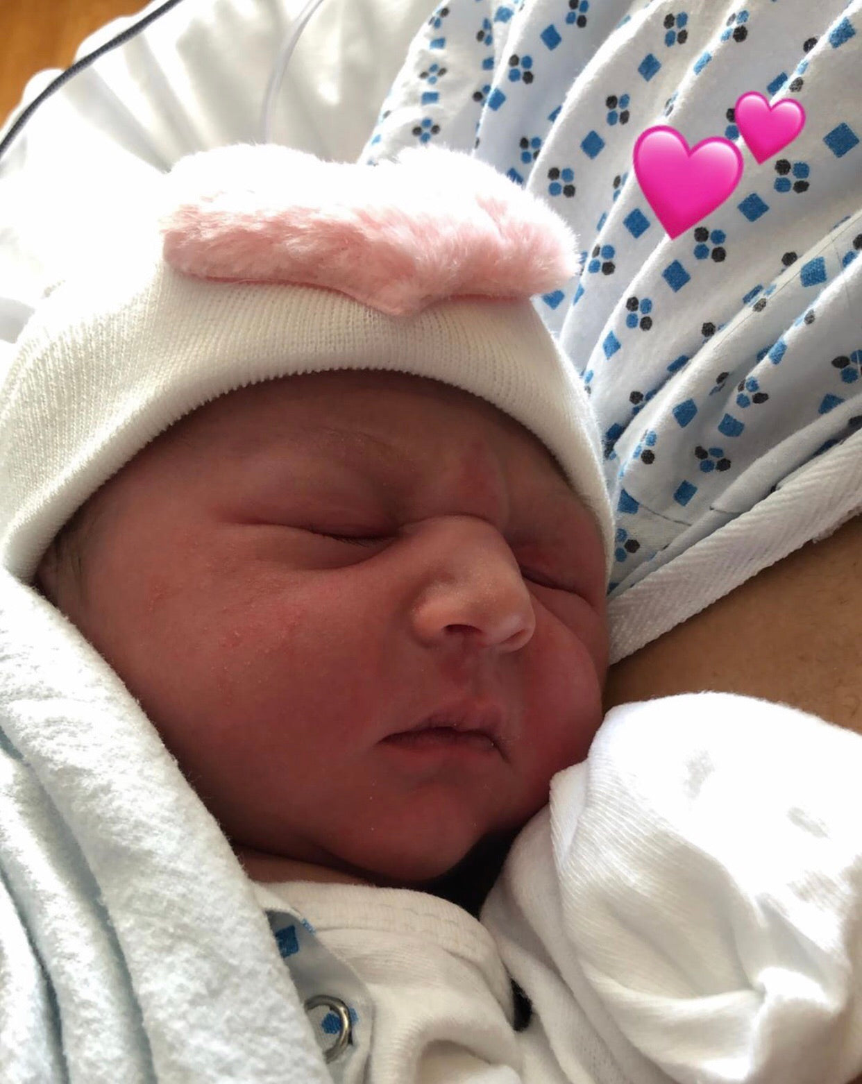 Large Furry Heart Hospital Hat - The Gifted Baby NY