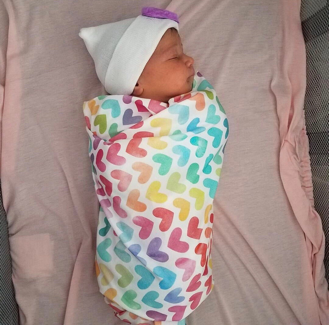 Large Furry Heart Hospital Hat - The Gifted Baby NY