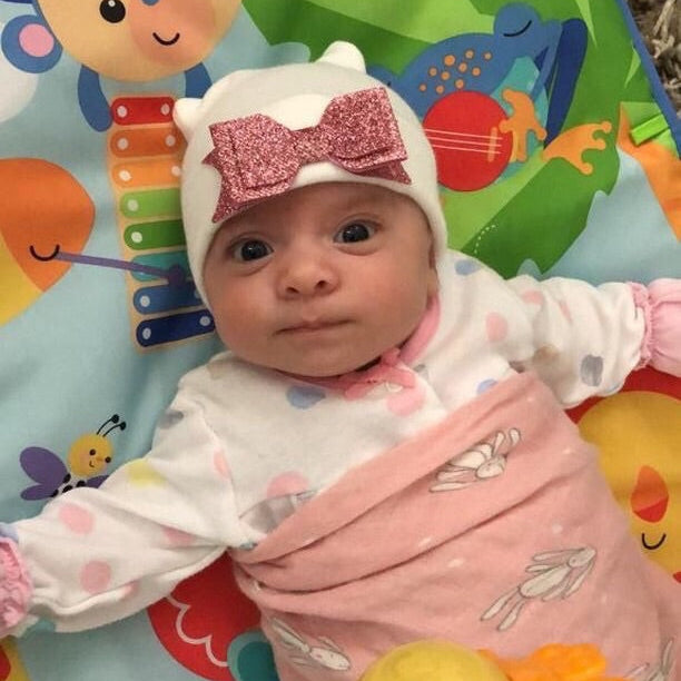 Glitter Bow Hospital Hat - The Gifted Baby NY