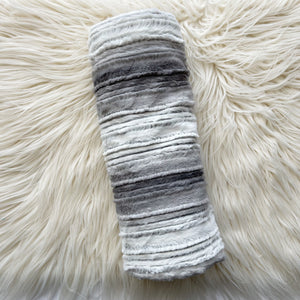 Ombre Gray Striped Stroller Blanket