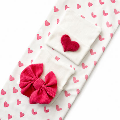 Pink Watercolor Hearts Swaddle
