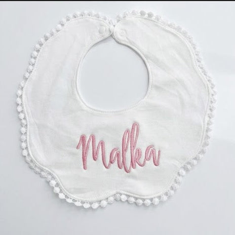 Scalloped Bib (with embroidery)