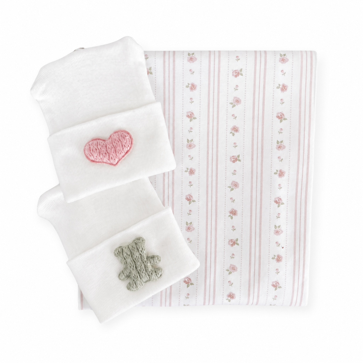 Pink Farmhouse Stripes Swaddle