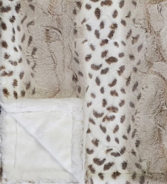 Cream Leopard Stroller Blanket