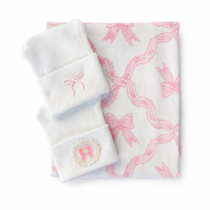 The Pink Bow Cameo  Swaddle