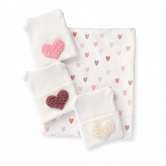 Mini Hearts - Pinks/Mauves Swaddle