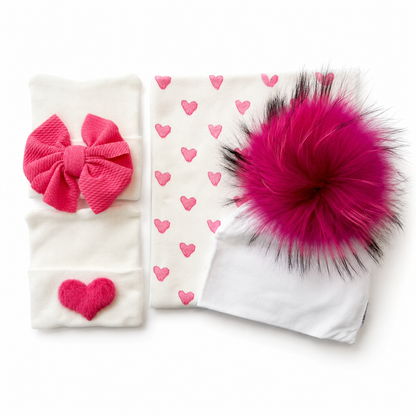 Pink Watercolor Hearts Swaddle
