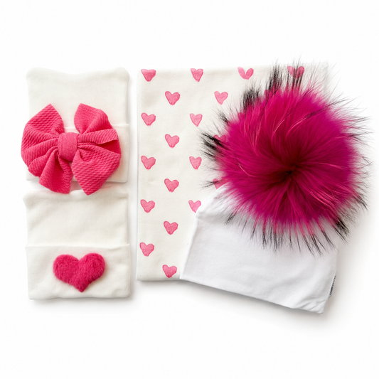 Pink Watercolor Hearts Swaddle