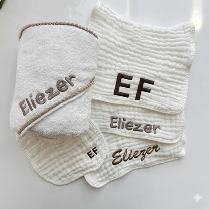 Set of 3 Burp Cloths (With Embroidery)