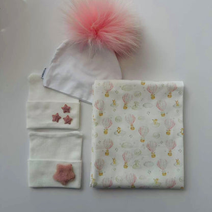 Pink Up Up and Away Swaddle
