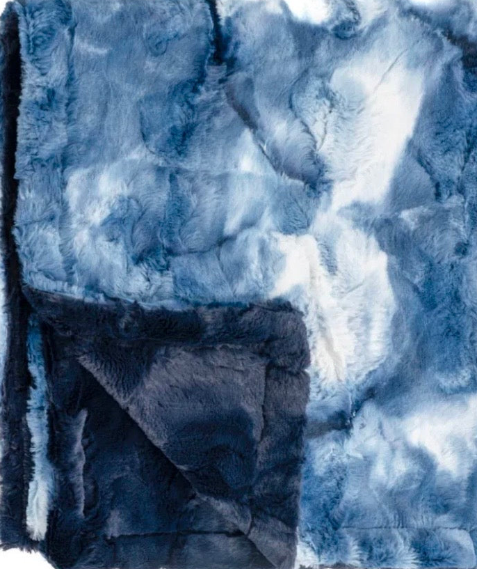 Blue Tie Dye Stroller Blanket