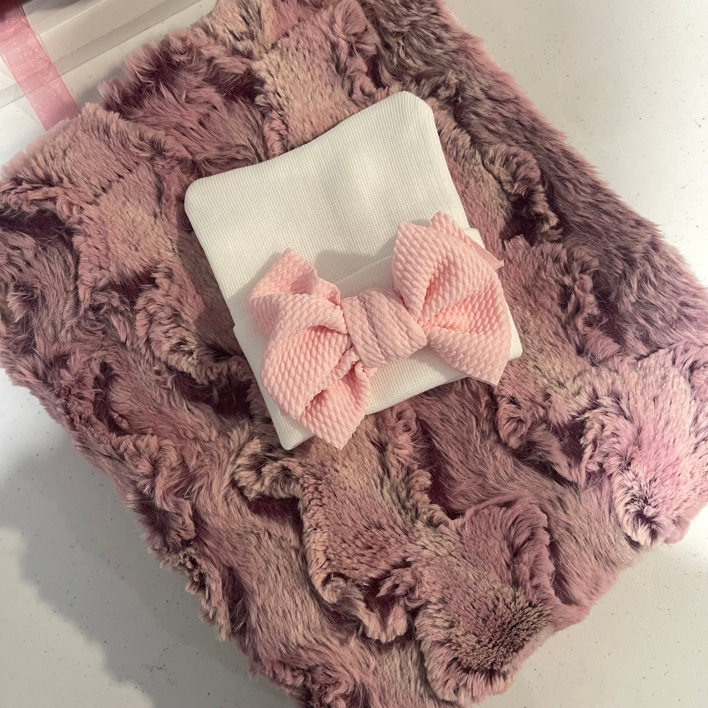 Pink/Gray Stroller Blanket Gift Set