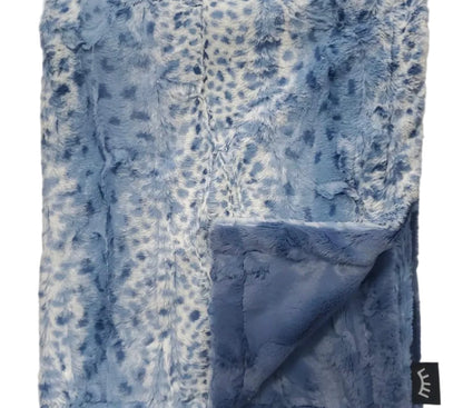 Blue Leopard Stroller Blanket