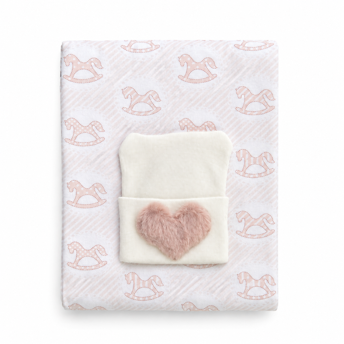 Rocking Horse Swaddle & Hospital Hat Gift Set