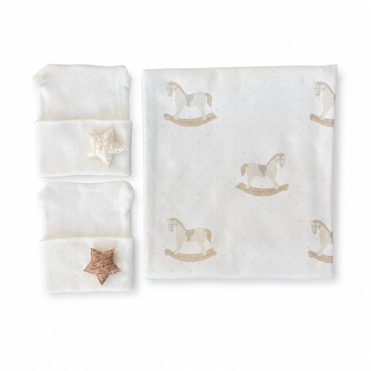 Neutral Vintage Rocking Horse Swaddle