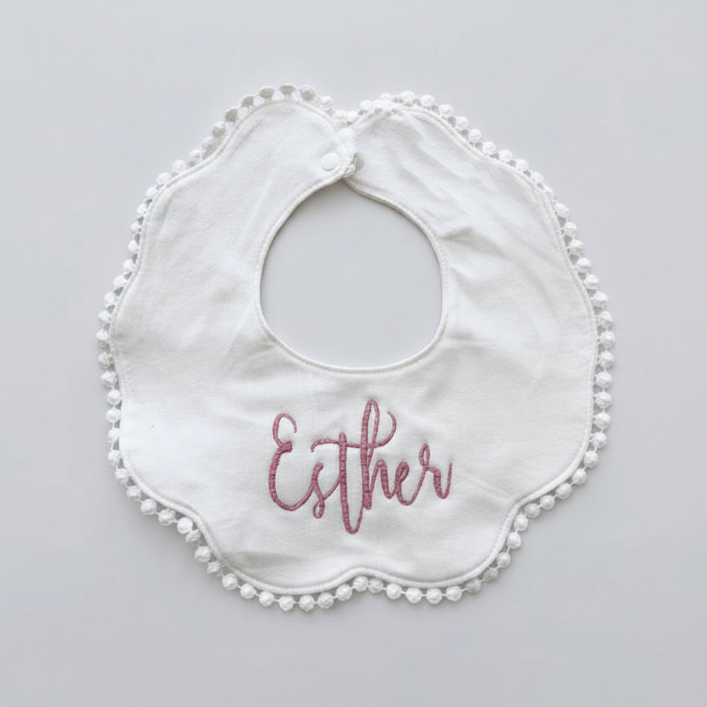 Scalloped Bib (with embroidery)
