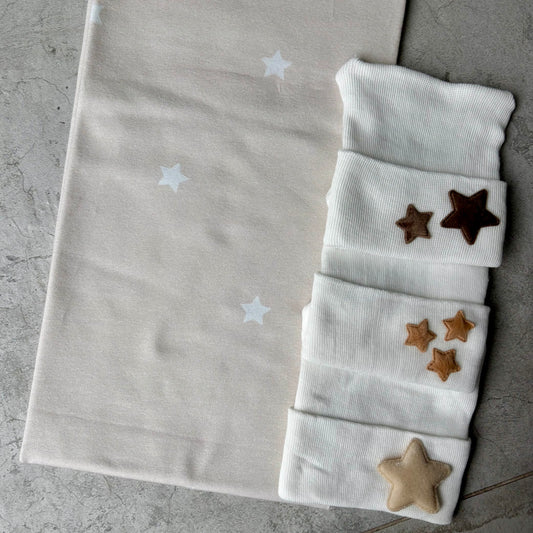 Taupe Stars Printed Swaddle