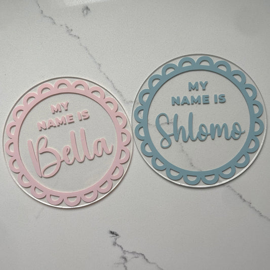 ADD-ON Name Acrylic Milestone Disk (Add baby’s name at checkout)