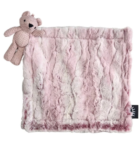 Lullaby Mauve Lovie with Bear and Embroidery