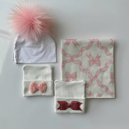 The Pink Bow Cameo  Swaddle