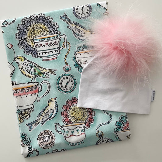 Tea Party Printed Swaddle