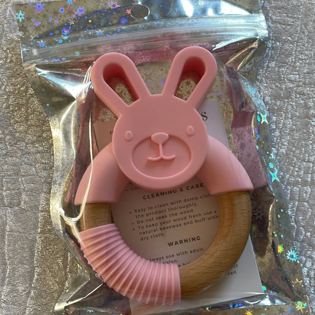 Bunny Teether (Baby Pink)