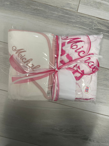 Pink Trim Towel (with embroidery)