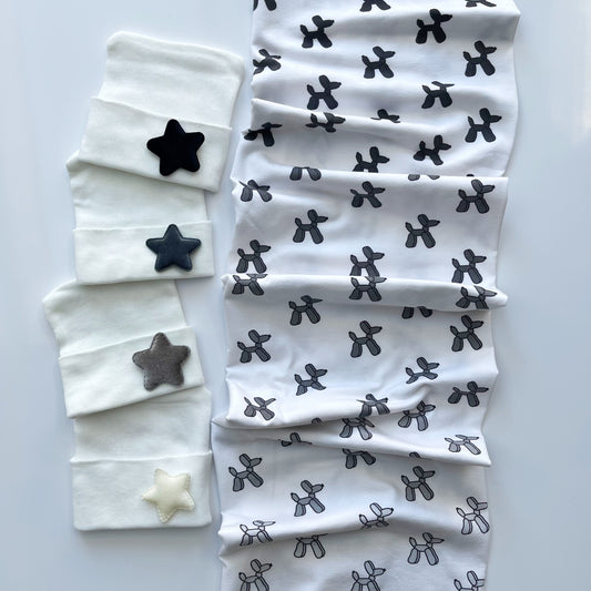 Ombre Black Dogs Printed Swaddle